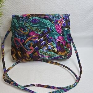 VINTAGE J. RENEE 80'S PEACOCK BAG PURSE CROSSBODY VIBRANT EUC